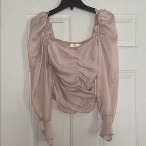 Astr Ruched Blouse - Blush Color NWT